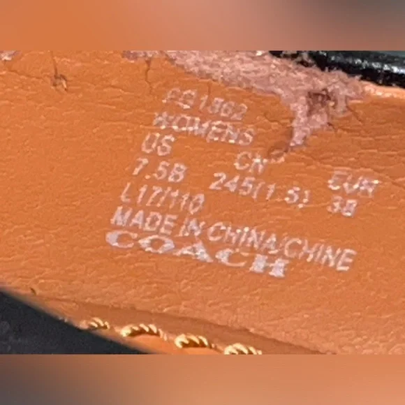 Coach Black Flats with Red Floral Accents GUC preloved rehab project as is - Picture 6 of 13